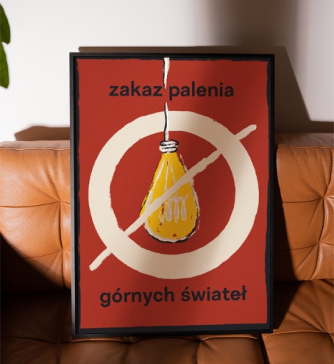 Plakat ZAKAZ PALENIA GÓRNYCH ŚWIATEŁ